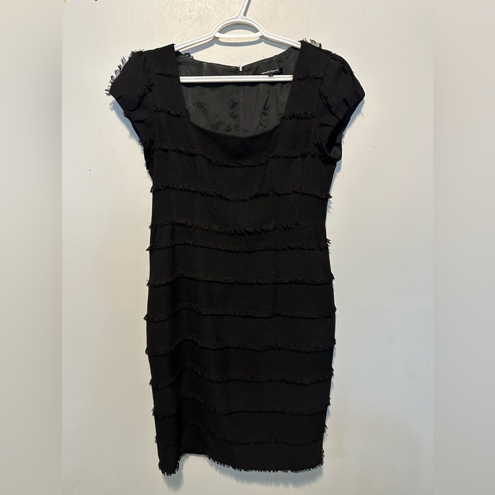Nanette Lepore Catch Me Fringed dress black cocktail dress size 10 - Picture 8 of 16